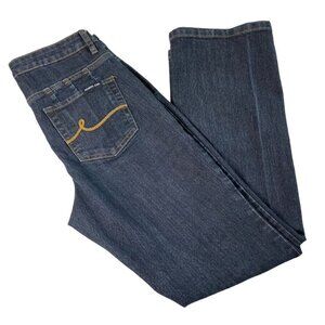 Womens Members Denim Jean Straight Leg Blue  Pants Size 10 u